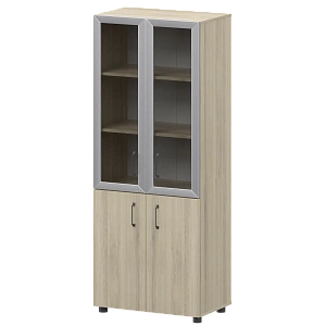 Стеллаж комбинированный с стеклянными фасадами в алюминиевой раме Protech К-934,К-942,К-945,КФ-942,КФ-945 Кронберг фото