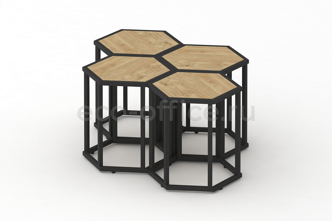 Стол журнальный HEX-450 Тиквуд Светлый / Чёрный металл  стоимость