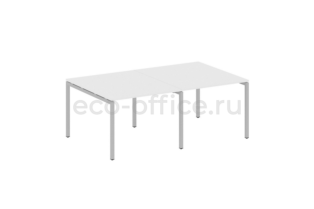 Стол переговорный (2 столешницы) METAL SYSTEM QUATTRO 4x4 40БП.ПРГ-2.1 Белый / Серый металл  стоимость