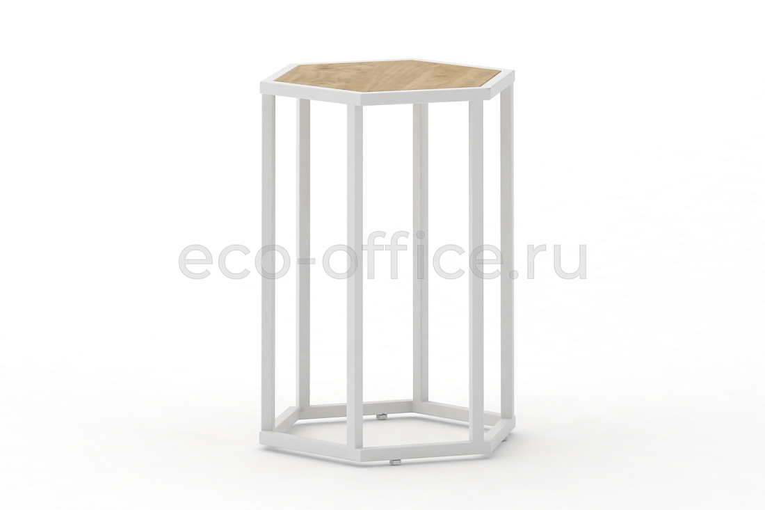 Стол журнальный HEX-600 Тиквуд Светлый / Белый металл  стоимость