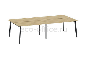Бенч на 4 рабочих места FLEX 4-bench 158*68 6Z (7016) Гикори / Графит фото