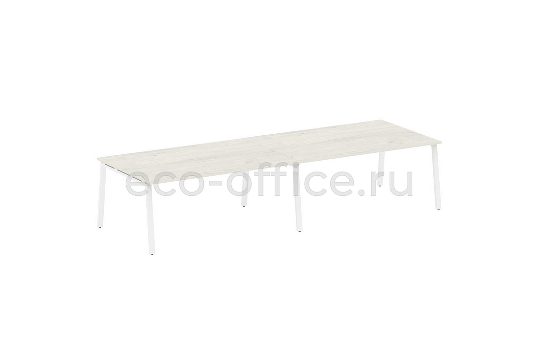 Стол переговорный (2 столешницы) METAL SYSTEM STYLE БА.ПРГ-2.5 Дуб Наварра / Белый металл  стоимость