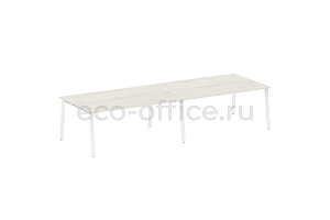 Стол переговорный (2 столешницы) METAL SYSTEM STYLE БА.ПРГ-2.5 Дуб Наварра / Белый металл фото