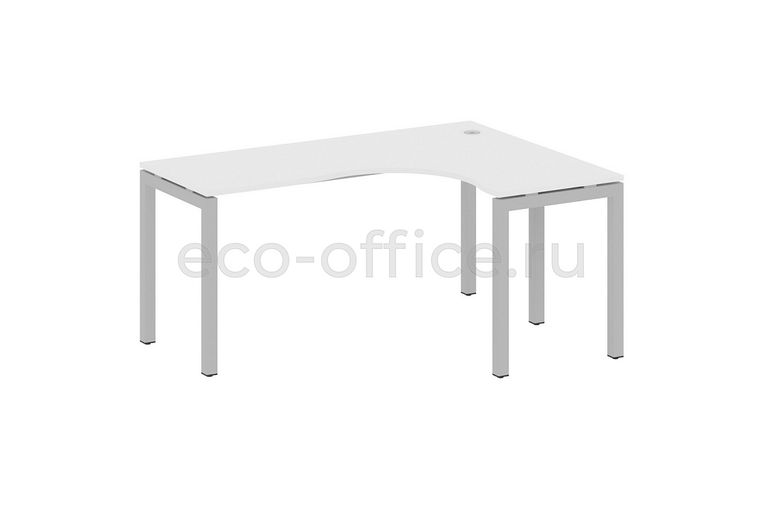 Стол криволинейный правый METAL SYSTEM QUATTRO 5x5 50БП.СА-4 Пр Белый / Серый металл купить в Москве