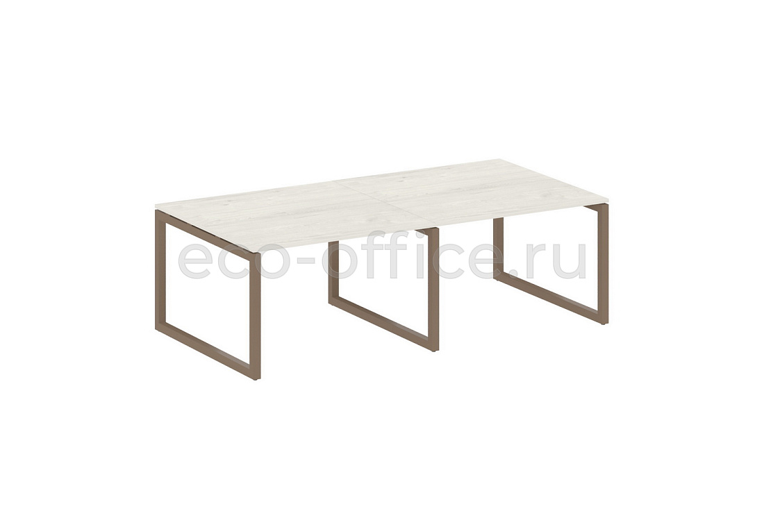 Стол переговорный (2 столешницы) METAL SYSTEM QUATTRO 5x5 50БО.ПРГ-2.2 Дуб Наварра / Мокко металл  стоимость