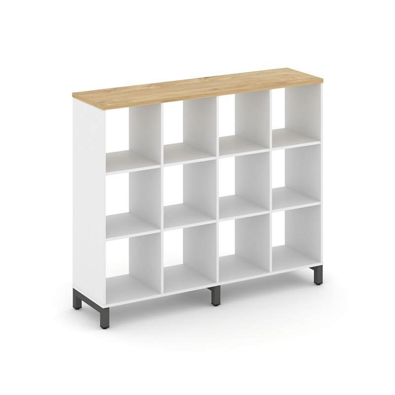 каркас стеллажа 3 яр. style project sn.ks-340 белый/тиквуд светлый/металл антрацит фото