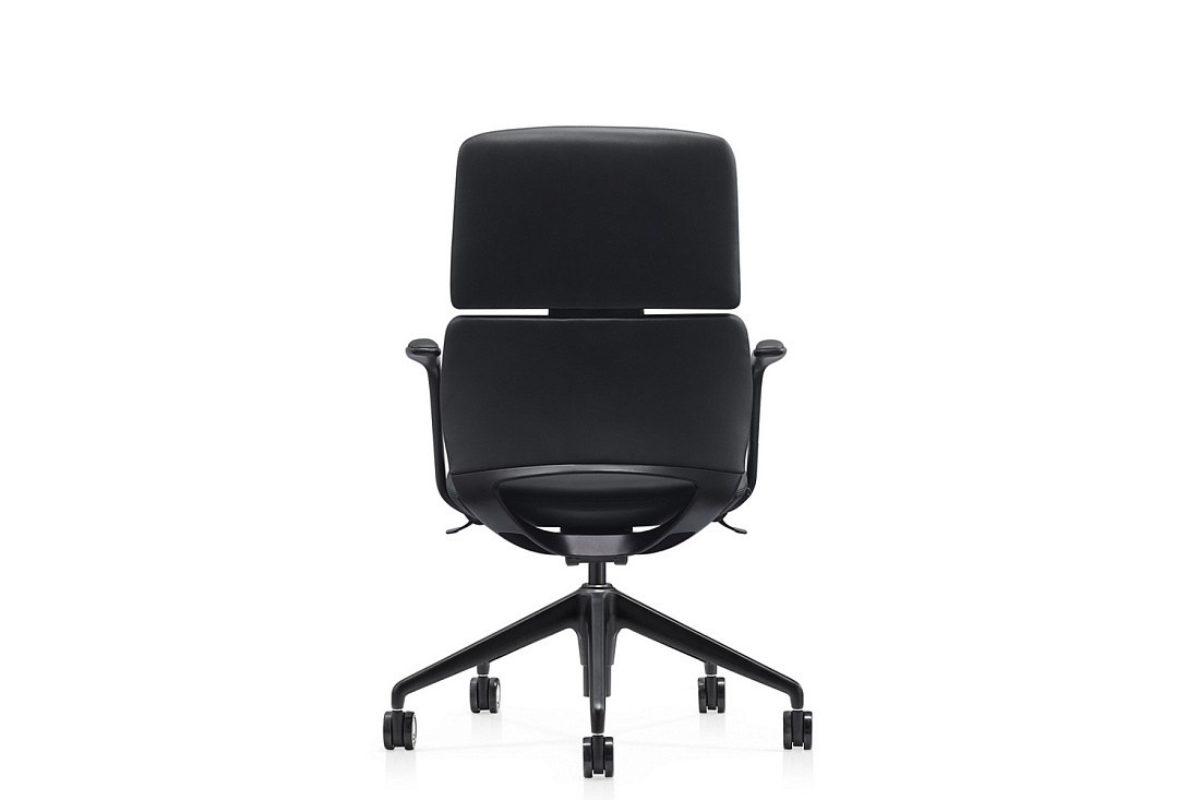 кресло руководителя rv design venetto-m fk013-b12 чёрная кожа фото