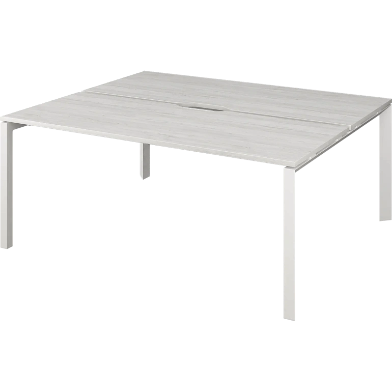 бенч двойной на 2 рабочих места на металлокаркасе protech нтмп.п.б2-200 сосна винтер/белый фото