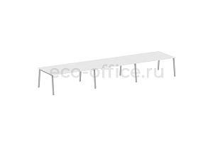 Стол переговорный (3 столешницы) METAL SYSTEM STYLE БА.ПРГ-3.5 Белый / Серый металл фото