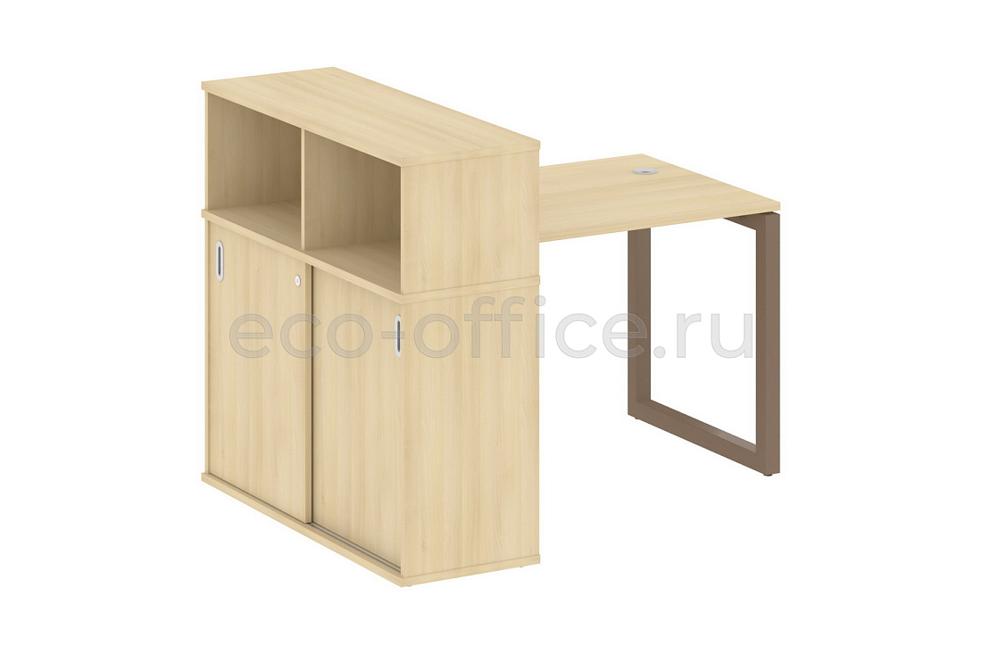 Стол письменный с опорным шкафом-купе METAL SYSTEM QUATTRO 5x5 50БО.РС-СШК-3.1 Акация Лорка / Мокко металл  стоимость