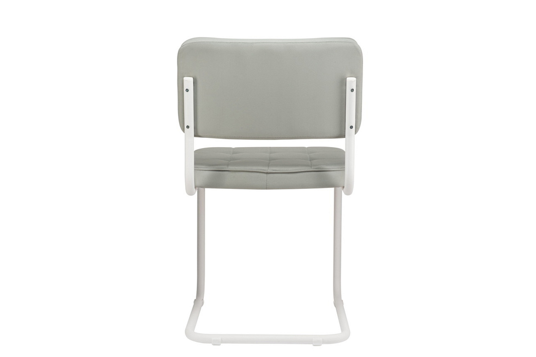 конференц-кресло eco-chair colombo comfort clm-05 серый велюр / белый металл фото