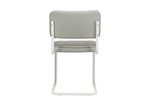 Конференц-кресло ECO-CHAIR COLOMBO Comfort CLM-05 Серый велюр / Белый металл фото