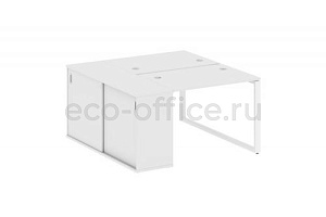 Рабочая станция с опорным шкафом-купе METAL SYSTEM STYLE БО.РС-СШК-1.1 Белый / Белый металл фото