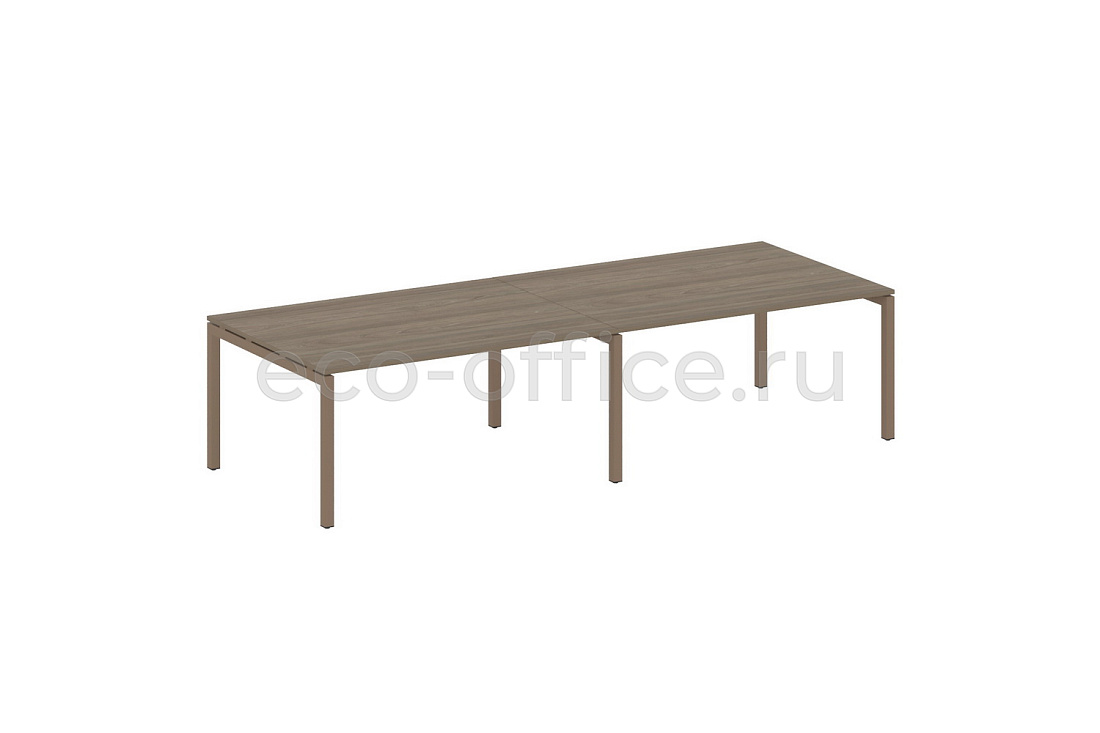 Стол переговорный (2 столешницы) METAL SYSTEM QUATTRO 5x5 50БП.ПРГ-2.4 Вяз Благородный / Мокко металл  стоимость