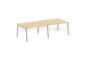 Стол переговорный (2 столешницы) METAL SYSTEM STYLE БА.ПРГ-2.3 Акация Лорка / Серый металл фото