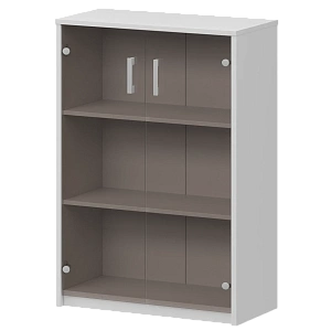 Стеллаж средний с тонированным стеклом Protech А-304/А-стл304тон Белый фото