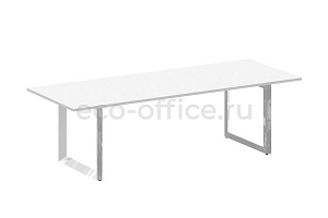 Стол переговорный ONIX DIRECT LUX M-O.MO-PRG-25 Белый Бриллиант / Нержавеющая сталь фото