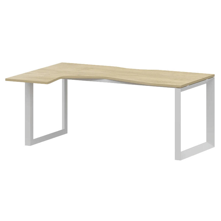 стол эргономичный левый на металлокаркасе protech нтмп.о-060.лв баттл рок/белый фото