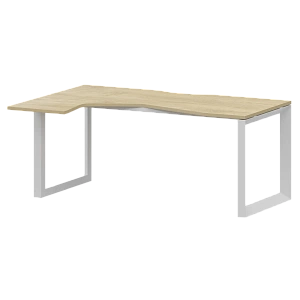 Стол эргономичный левый на металлокаркасе Protech НТМП.О-060.ЛВ Баттл Рок/Белый фото