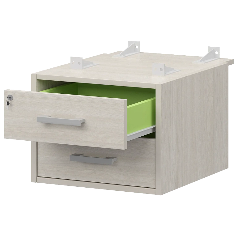 тумба подвесная для столов на м/каркасе гл.730 мм protech амт2-02ц.73 ясень шимо/белый фото