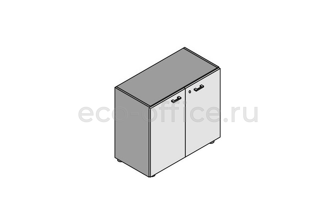 Шкаф низкий с 2 дверцами (шпон) ELITE 174058 Canaletto Walnut / Black (Cod.51)  стоимость