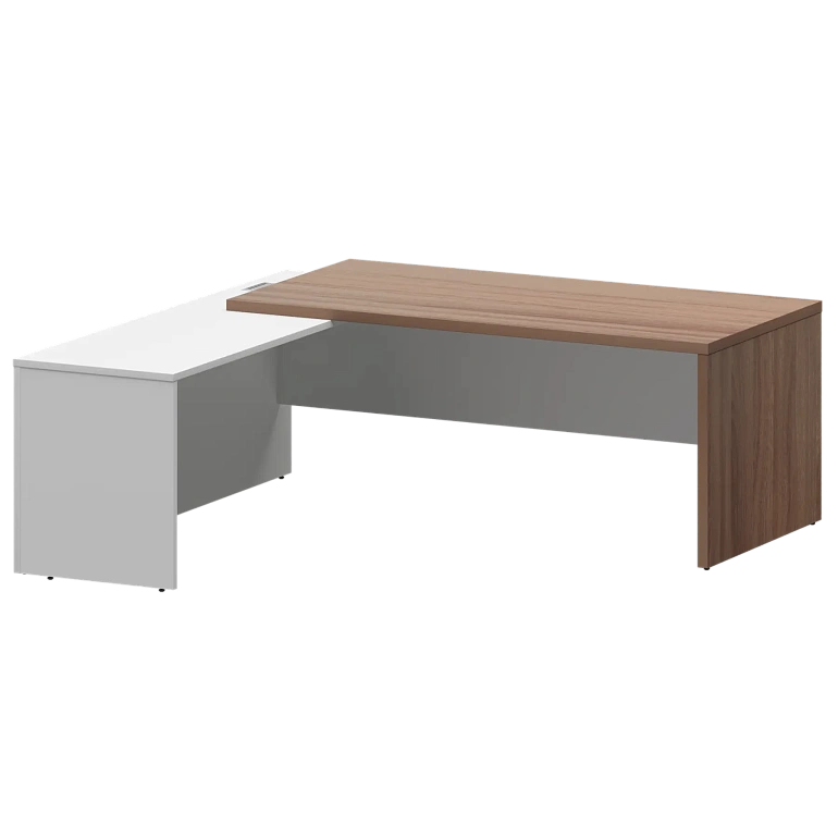 стол руководителя левый protech kzp-20l темный шимо/белый фото