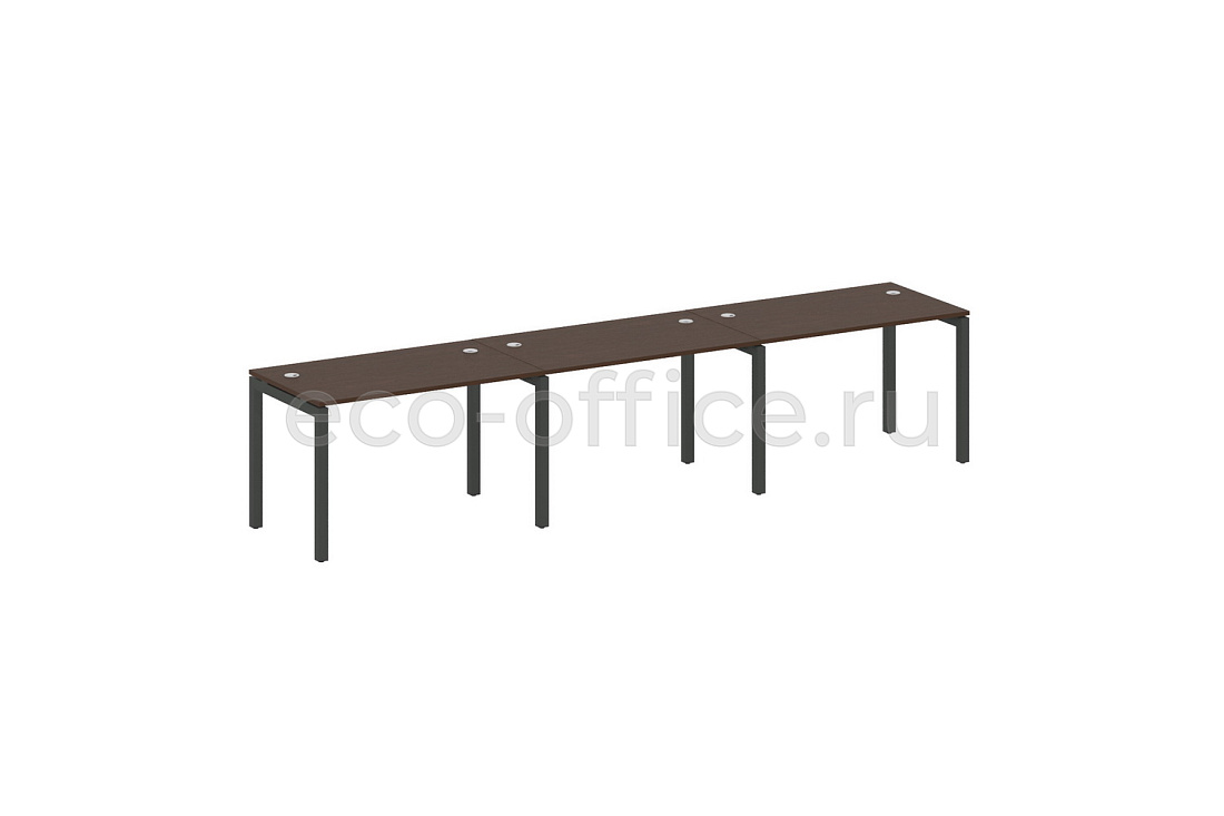 Рабочая станция на 3 рабочих места METAL SYSTEM QUATTRO 5x5 50БП.СМ-3.2 Венге Цаво / Антрацит металл  стоимость