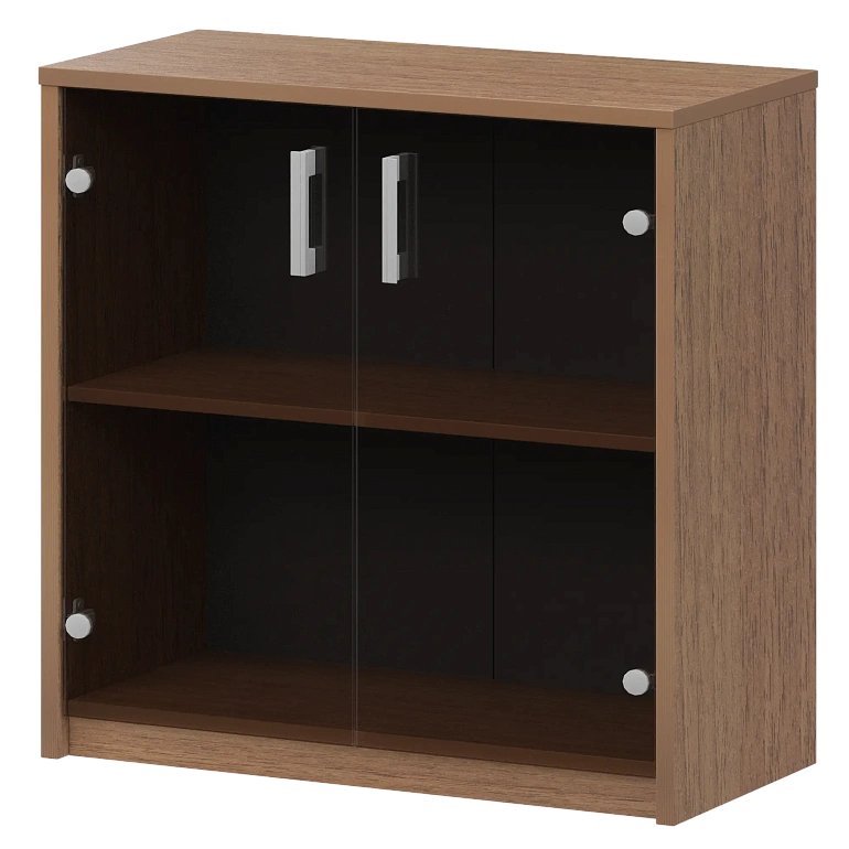 стеллаж низкий с тонированным стеклом protech а-302/а-стл302тон орех фото