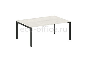 Стол переговорный (1 столешница) METAL SYSTEM QUATTRO 5x5 50БП.ПРГ-1.5 Дуб Наварра / Антрацит металл фото