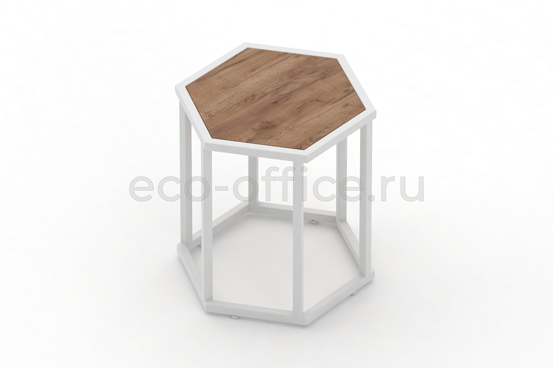 Стол журнальный HEX-450 Дуб Табак / Белый металл  стоимость