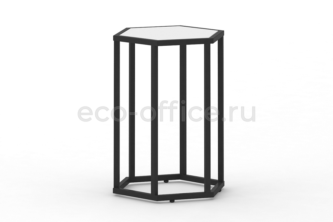 Стол журнальный HEX-600 Белый / Чёрный металл  стоимость