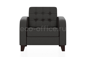 Кресло РОЛЬФ ВУД экокожа Euroline 925 Серо-коричневый фото