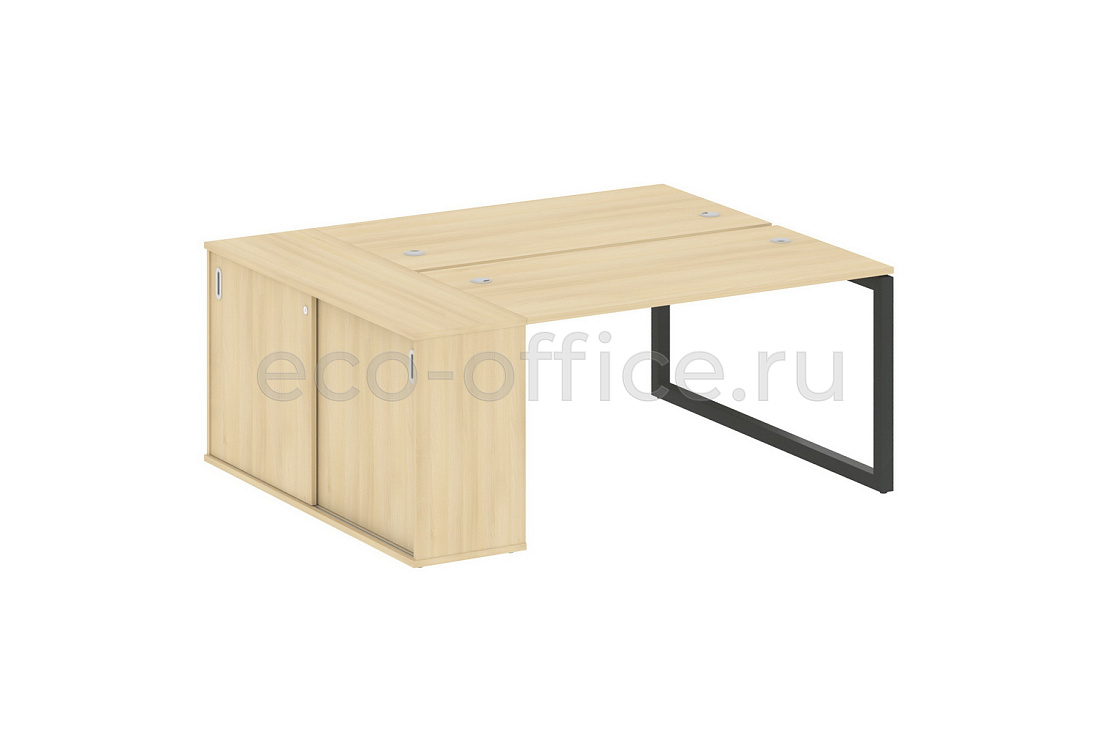 Рабочая станция с опорным шкафом-купе METAL SYSTEM QUATTRO 5x5 50БО.РС-СШК-1.3 Акация Лорка / Антрацит металл  стоимость