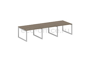 Стол переговорный (3 столешницы) METAL SYSTEM QUATTRO 5x5 50БО.ПРГ-3.2 Вяз Благородный / Серый металл фото