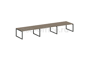 Стол переговорный (3 столешницы) METAL SYSTEM QUATTRO 5x5 50БО.ПРГ-3.5 Вяз Благородный / Антрацит металл фото