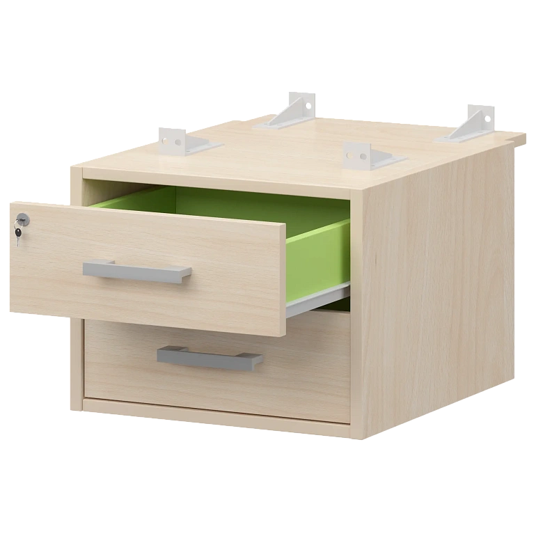 тумба подвесная для столов на м/каркасе гл.730 мм protech амт2-02ц.73 бук/белый фото