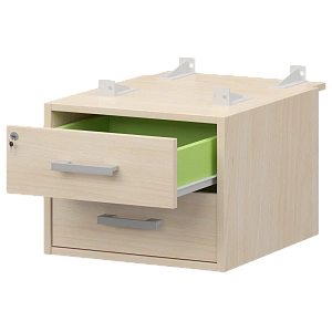 Тумба подвесная для столов на м/каркасе гл.730 мм Protech АМТ2-02Ц.73 Бук/Белый фото