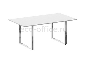 Стол переговорный METAL SYSTEM DIRECT БО.ПРГ-180 Белый / Нержавеющая сталь фото