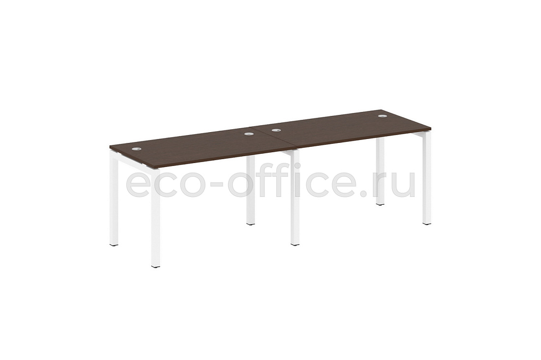 Рабочая станция на 2 рабочих места METAL SYSTEM QUATTRO 5x5 50БП.СМ-2.2 Венге Цаво / Белый металл  стоимость