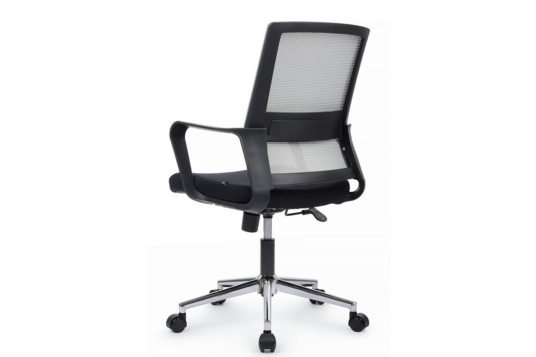 кресло rv chair mint m1029mbe серая сетка / чёрная ткань фото