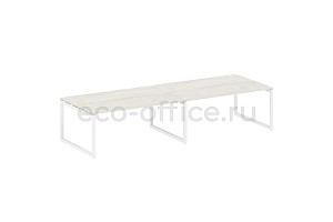Стол переговорный (2 столешницы) METAL SYSTEM QUATTRO 5x5 50БО.ПРГ-2.5 Дуб Наварра / Белый металл фото