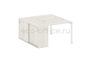Рабочая станция с опорным шкафом-купе METAL SYSTEM QUATTRO 5X5 50БП.РС-СШК-1.1 Дуб Наварра / Белый металл фото