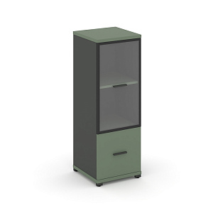 Шкаф 1 узкая секция, 3 ниши CONCEPT CN.STU-312 RPB A Кобо/Антрацит/Металл Антрацит/Прозрачный фото