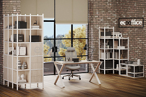 Кабинет руководителя LOFT Денвер Светлый / Белый металл фото