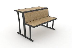 Комплект скамья со столом DESK DKN-1100LS Тиквуд Светлый / Антрацит металл фото