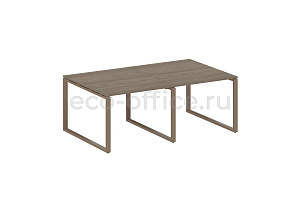 Стол переговорный (2 столешницы) METAL SYSTEM STYLE БО.ПРГ-2.1 Вяз Благородный / Мокко металл фото