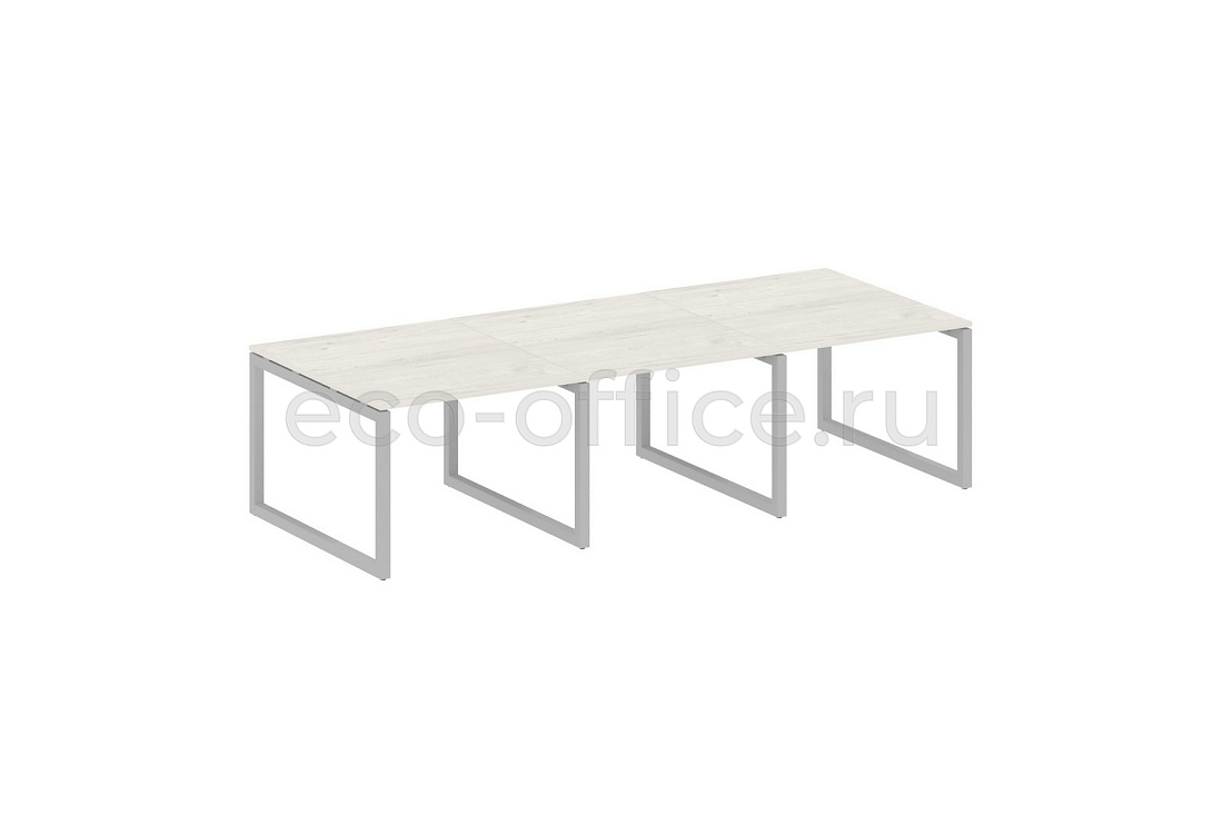 Стол переговорный (3 столешницы) METAL SYSTEM QUATTRO 5x5 50БО.ПРГ-3.1 Дуб Наварра / Серый металл  стоимость