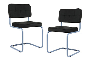 Комплект конференц-кресел ECO-CHAIR COLOMBO Comfort CLM-05 Чёрный велюр / Синий пудровый метал металл фото