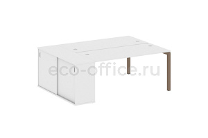 Рабочая станция с опорным шкафом-купе METAL SYSTEM QUATTRO 5X5 50БП.РС-СШК-1.4 Белый / Мокко металл фото