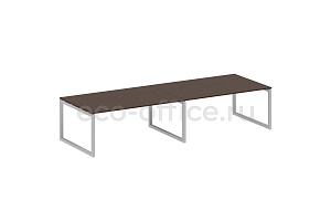 Стол переговорный (2 столешницы) METAL SYSTEM QUATTRO 5x5 50БО.ПРГ-2.5 Венге Цаво / Серый металл фото